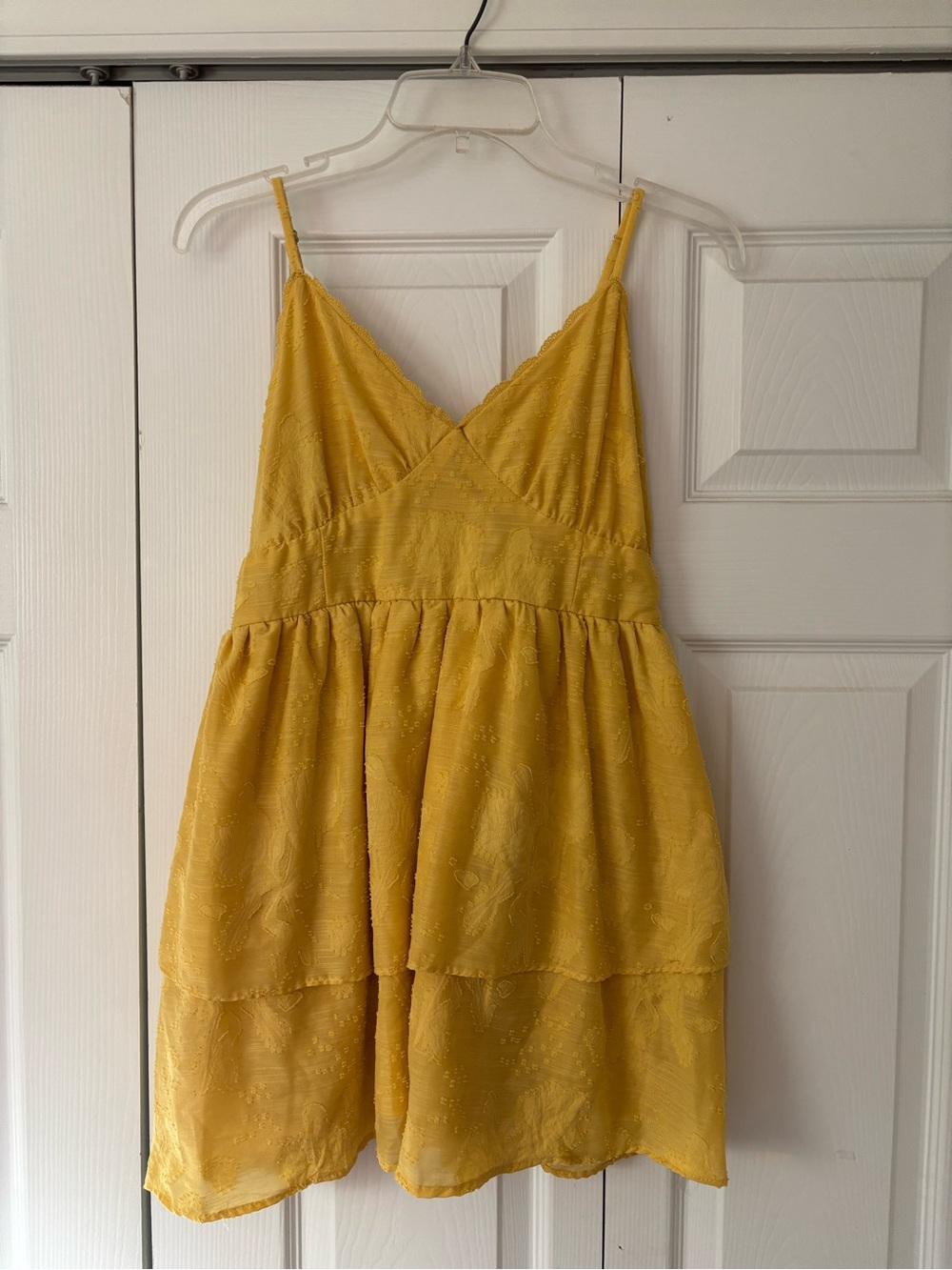 Yellow Spaghetti Strap Tiered Sundress M (Wild Fable)
